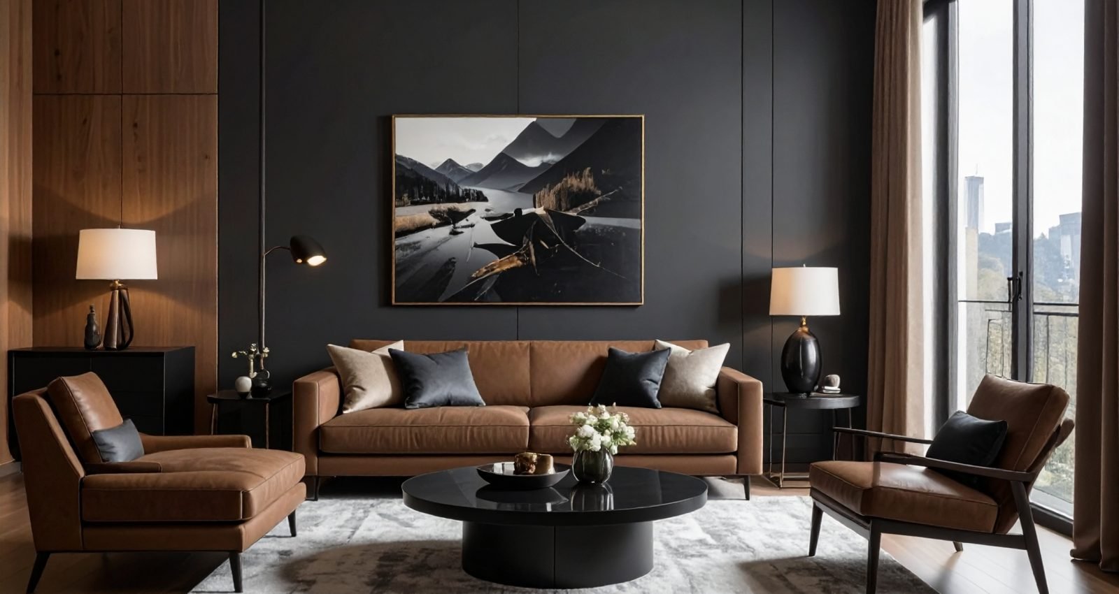 Firefly_Fotografía de salas con diseño de interiores con un estilo del 2026 con tonos negro y 984719